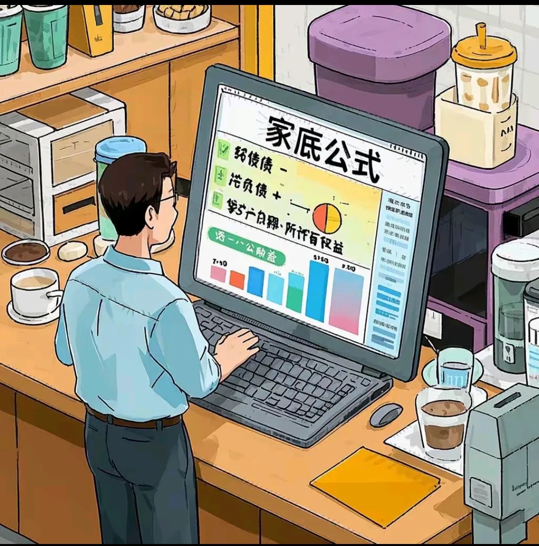 团粉助手：奶茶店老板必懂的家底公式，资产、负债与所有者权益解析