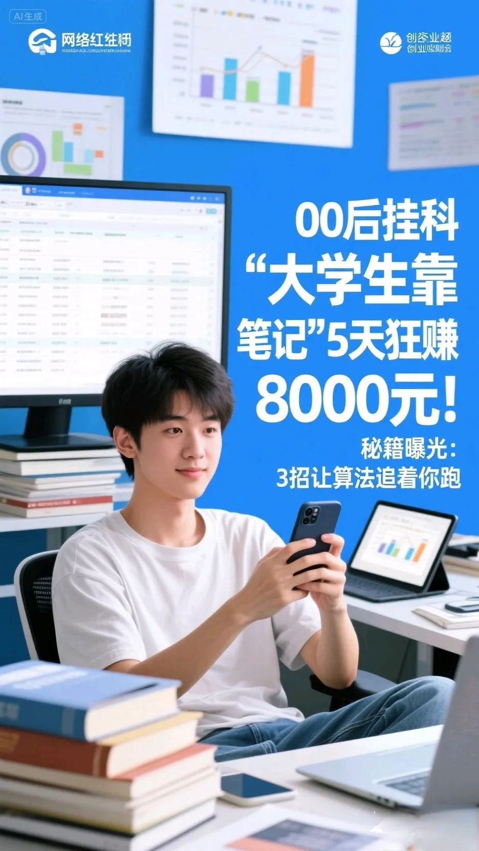 小Q助手邀请码：00后大学生逆袭，靠挂科笔记5天赚8000元，教你如何变现兴趣！