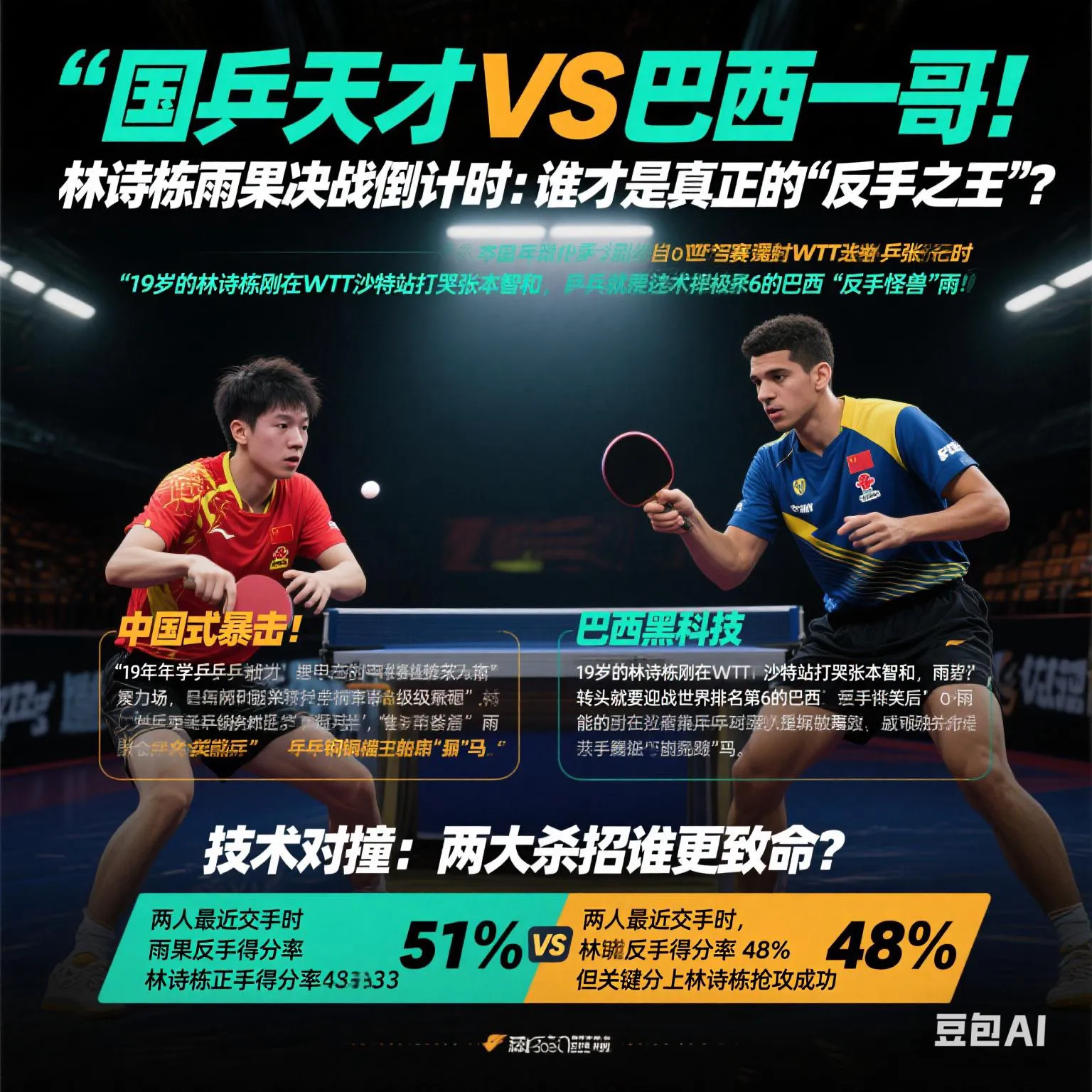 星评助手：林诗栋VS雨果，乒坛“反手之王”巅峰对决，谁能赢得奥运资格？