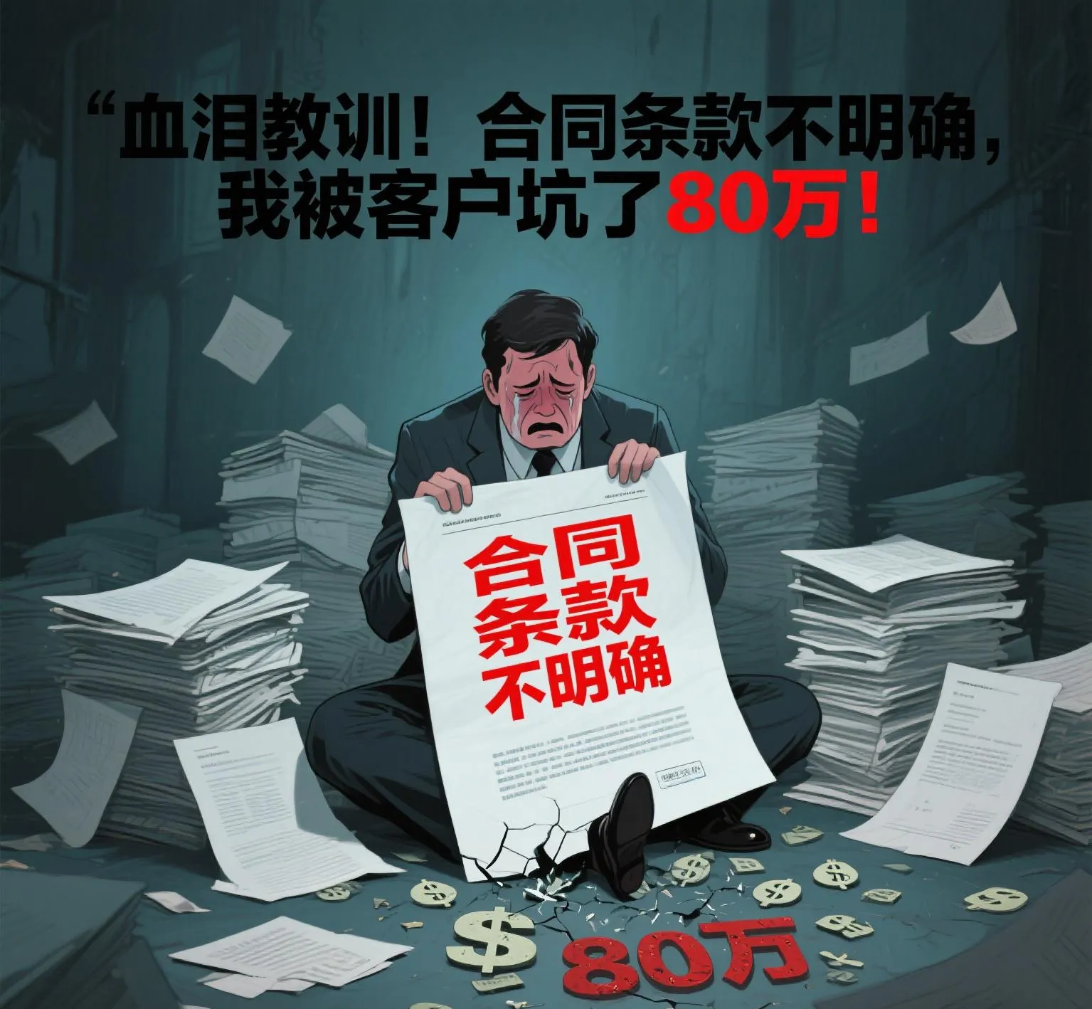小评评助手小号：合同陷阱揭秘，朋友因条款不明被客户坑80万，教你如何规避风险！