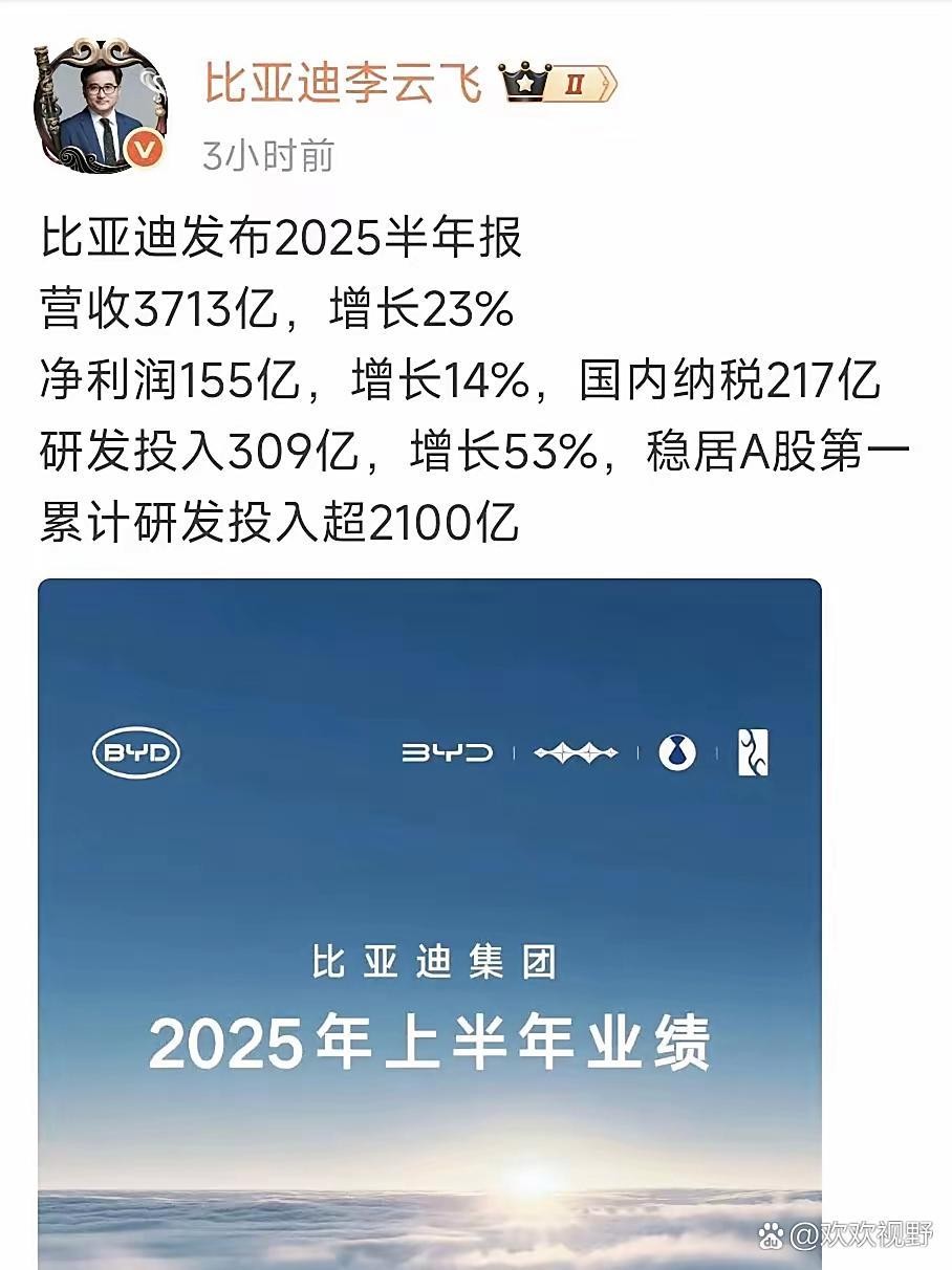 易评助手：比亚迪半年营收3713亿，技术引领新能源车市场竞争新格局