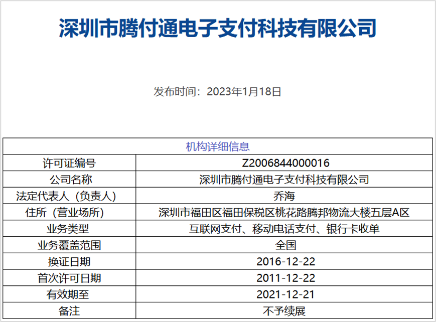 小U助手：深圳腾付通被执行6825万，支付牌照注销引发行业关注