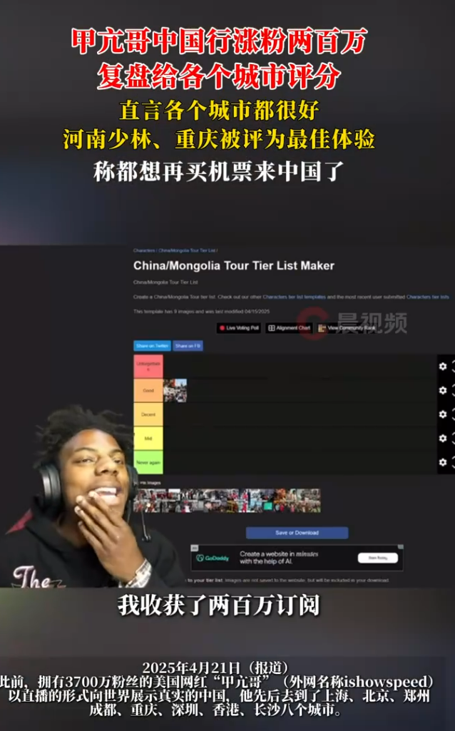 团粉助手：IShowSpeed中国行，3800万粉丝网红带你探访城市，激发文化交流热潮！