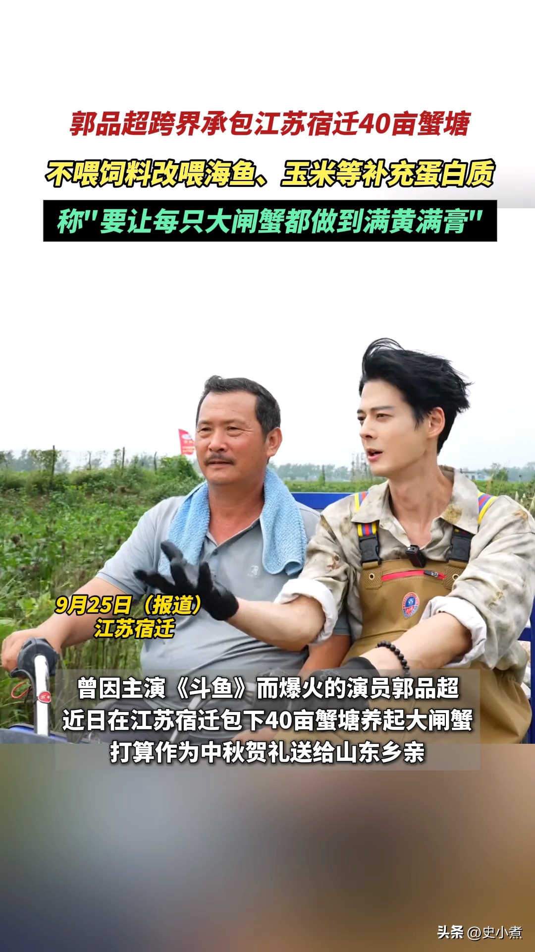 拼多多动销出评使用方法：明星郭品超的生态养蟹模式，大闸蟹品质升级与市场新机遇