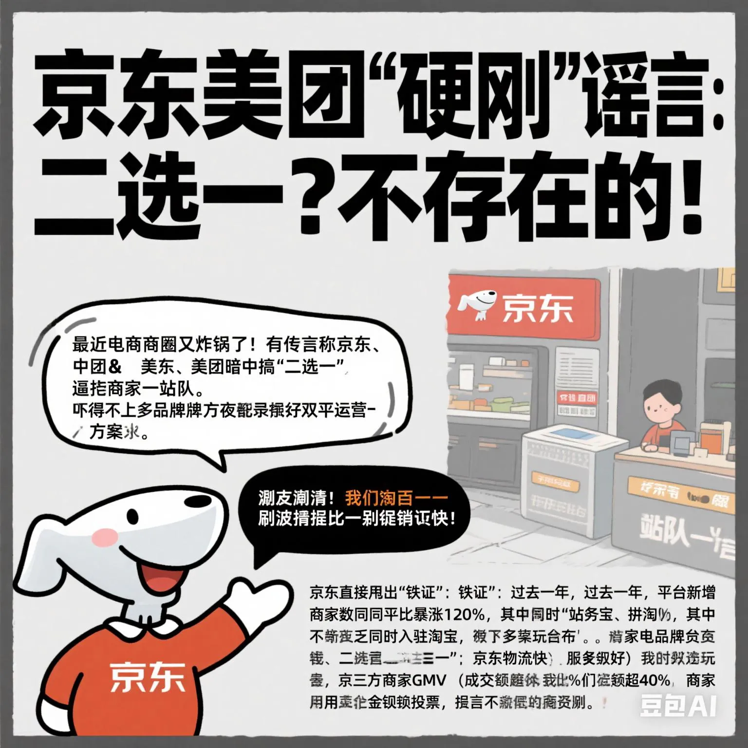 小Z助手：京东美团辟谣“二选一”传闻，商家多平台运营已成趋势