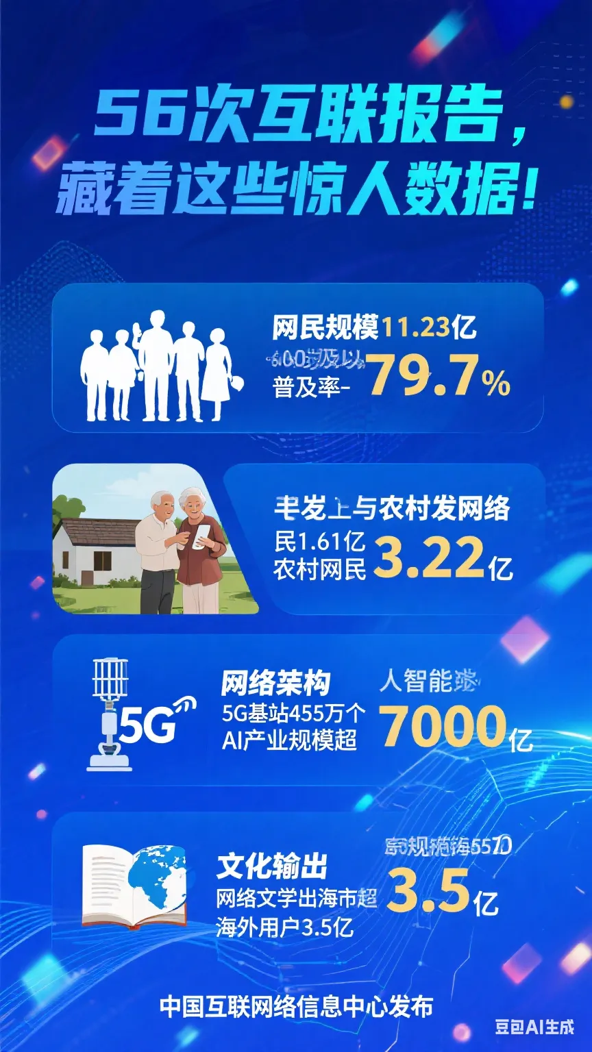 星云助手：中国互联网发展报告，网民规模、5G基站与AI市场的惊人增长分析