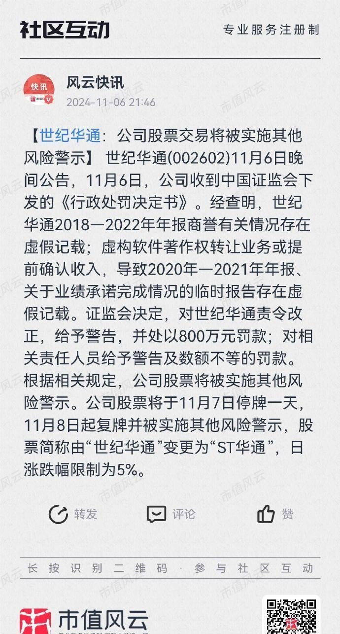 快火助手软件官网：世纪华通被ST引发市场震动，投资者需警惕财务风险与独立思考