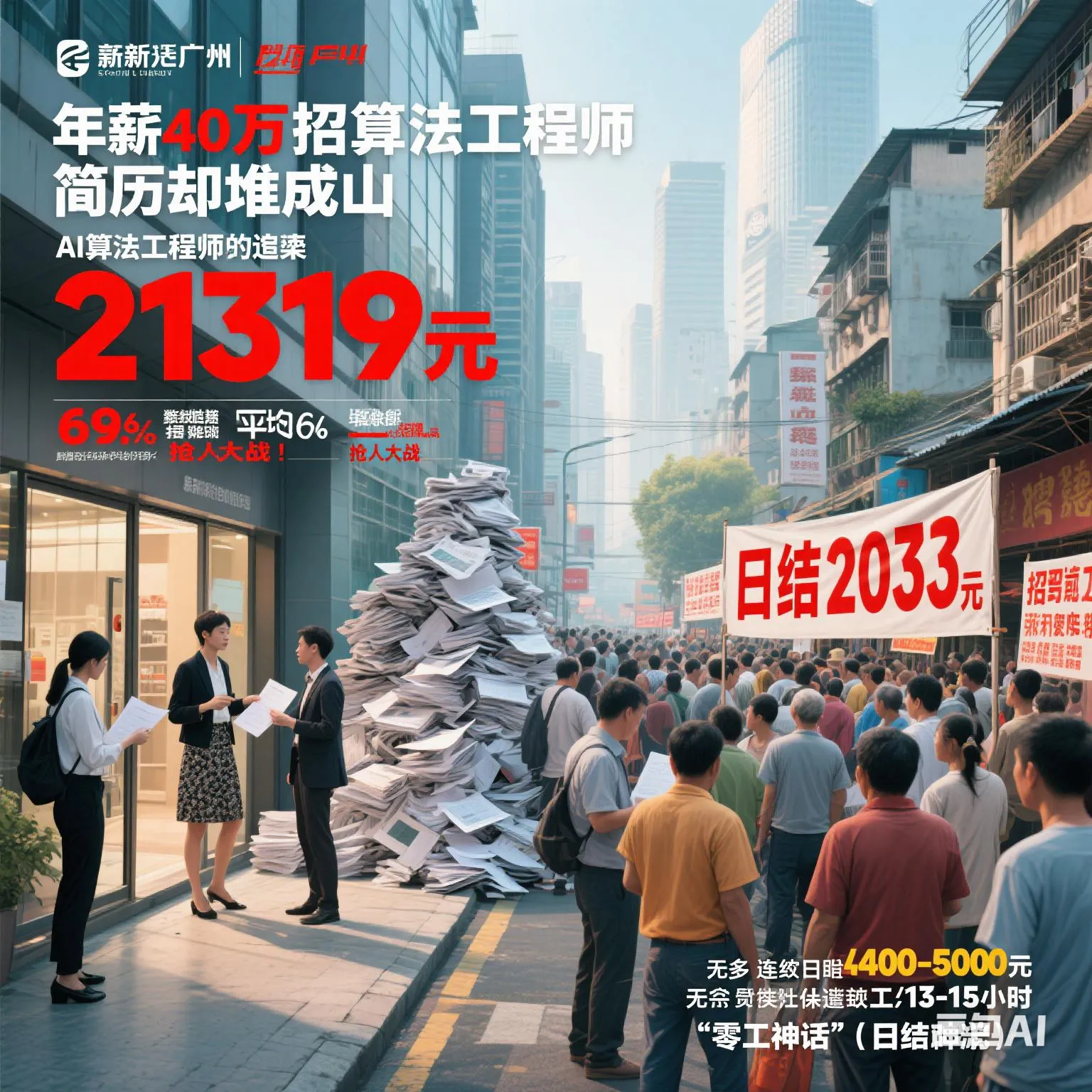 小评评助手下载官网：广州求职现状，高薪AI工程师与日结工作真相揭示职业冰火两重天