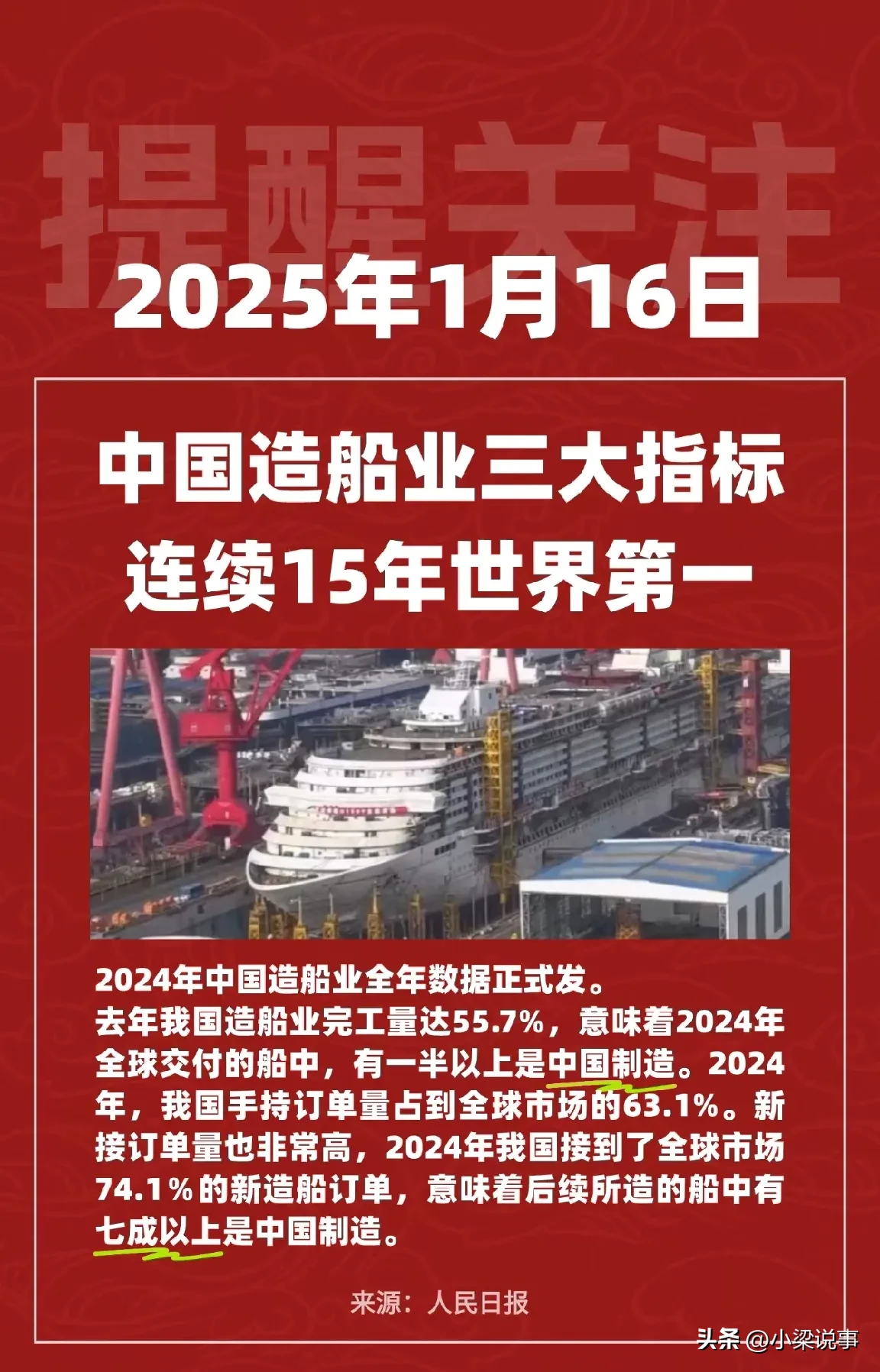 多多出评：2024年中国造船业，稳居全球第一，订单量激增引领绿色智能潮流